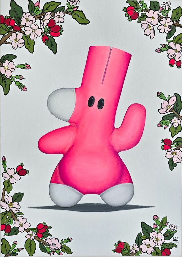 Sweet Divinity: A pink Yoodle surrounded by apple blossom